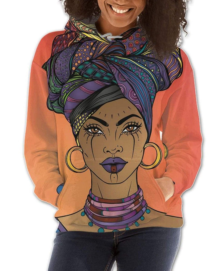 Beautiful Afro American Woman Melanin Hoodie