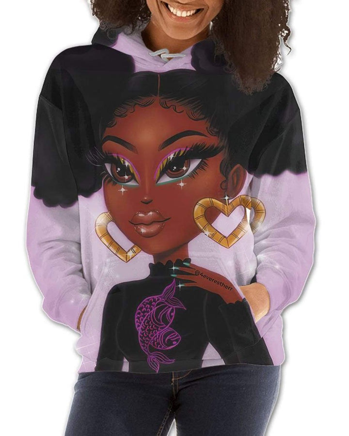 Curly Cartoon Girl Hoodie