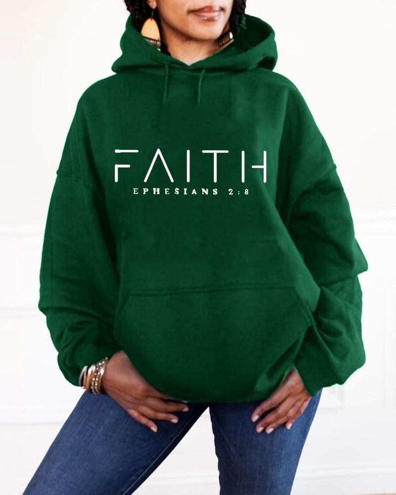 Women's Faith Pocket Long Sleeve Hoodie