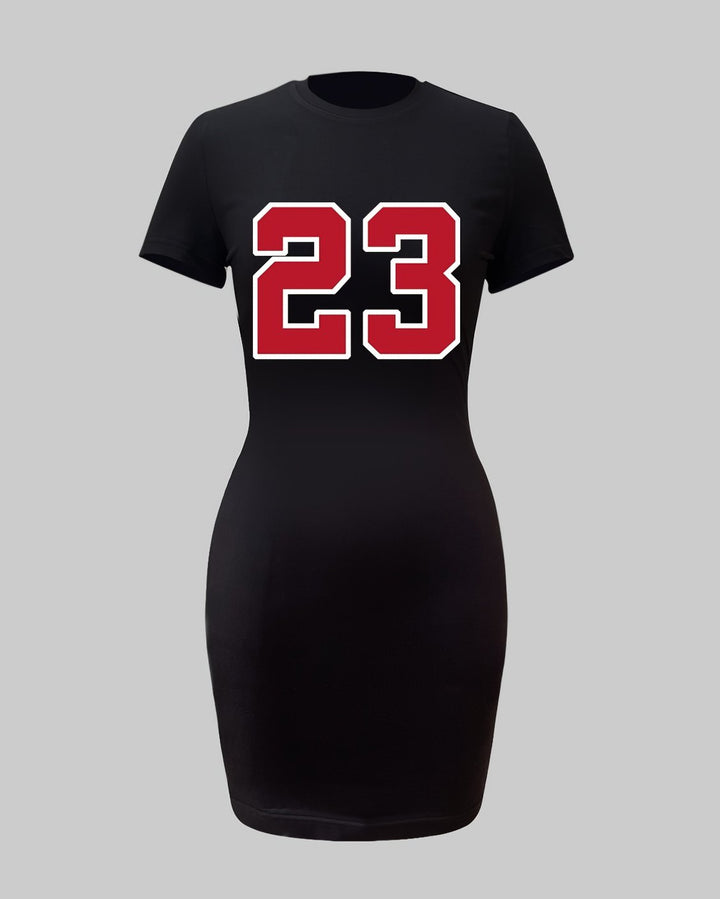 No. 23 Digital Printing Bodycon Dress