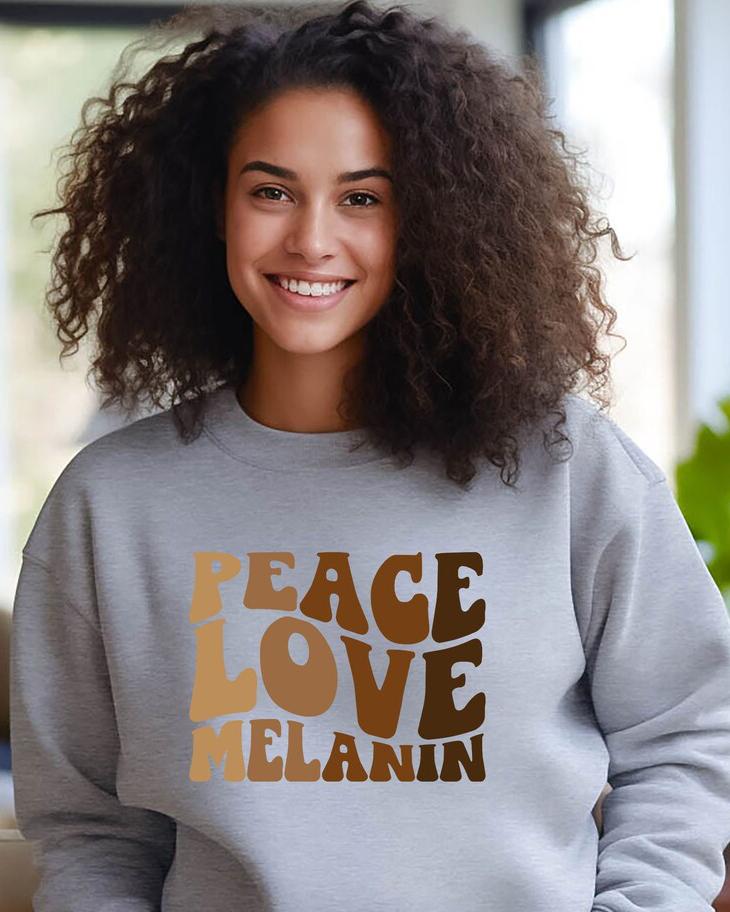 Peace Love Melanin Long Sleeve Sweatshirt