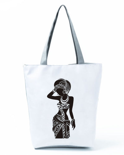 African Tribal Girl Zip Shoulder Bag