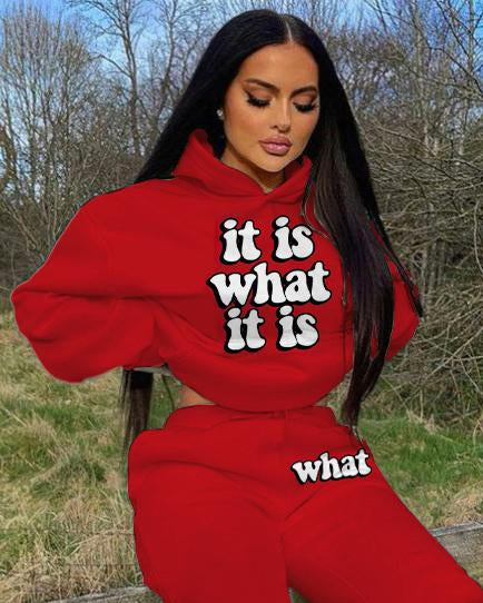 It Is What It Is Long Sleeve Hoodie Two Pieces Set