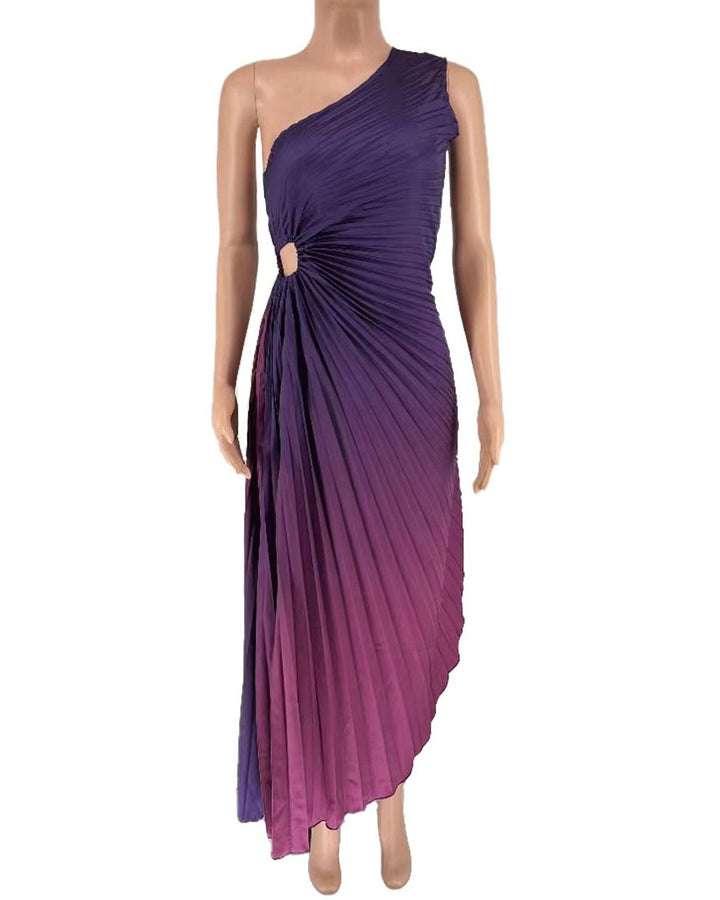 Fashionable Sexy Gradient Pleated Waist Party Dress