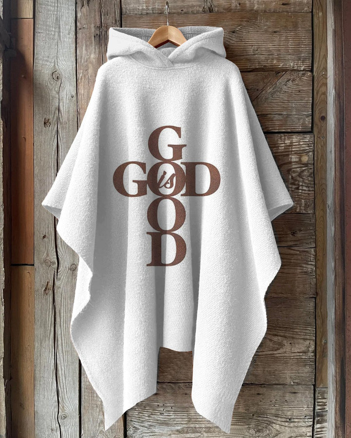 God Good Hooded Warm Shawl Cape