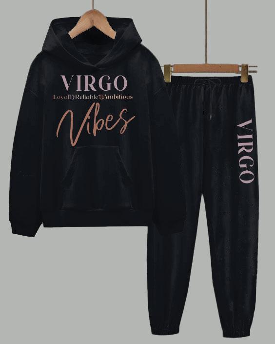 Virgo Vibes Long Sleeve Hoodie Two Pieces Set