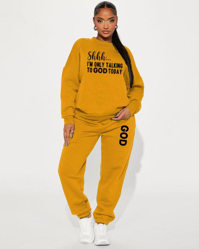 Shhh I'm Only Talking to God Sweatshirt Two Pieces Set