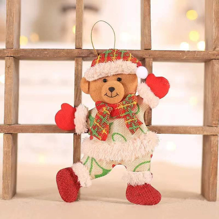 Christmas Decorations Fabric Small Doll Pendant Dancing Old Man Snowman Doll Small Pendant