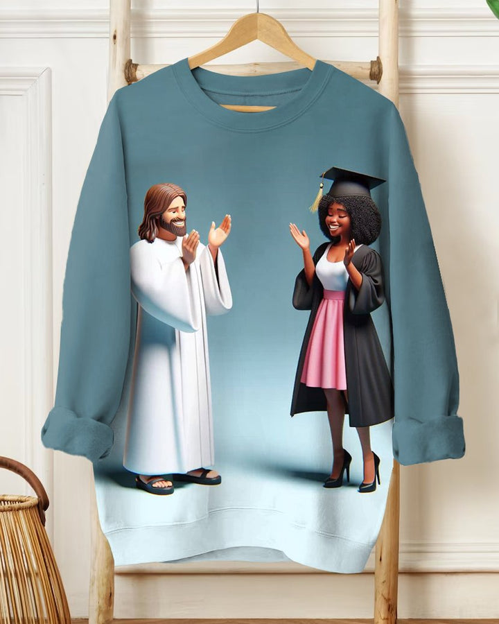 Jesus Came To Ny Graduation Crewneck Sweatshirt