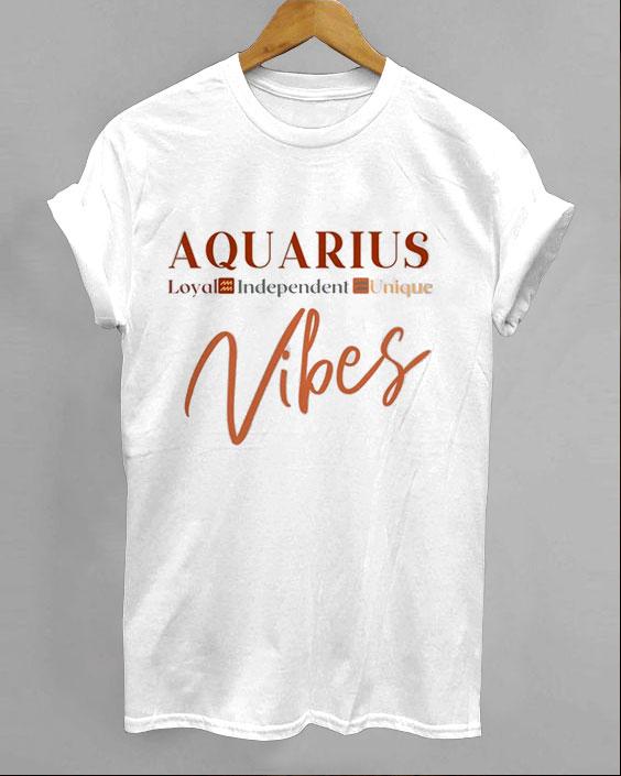 Aquarius Vibes Letter Crew Neck Unisex Short Sleeve Tshirt