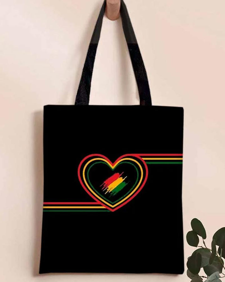 Juneteenth Print Canvas Shoulder Bag