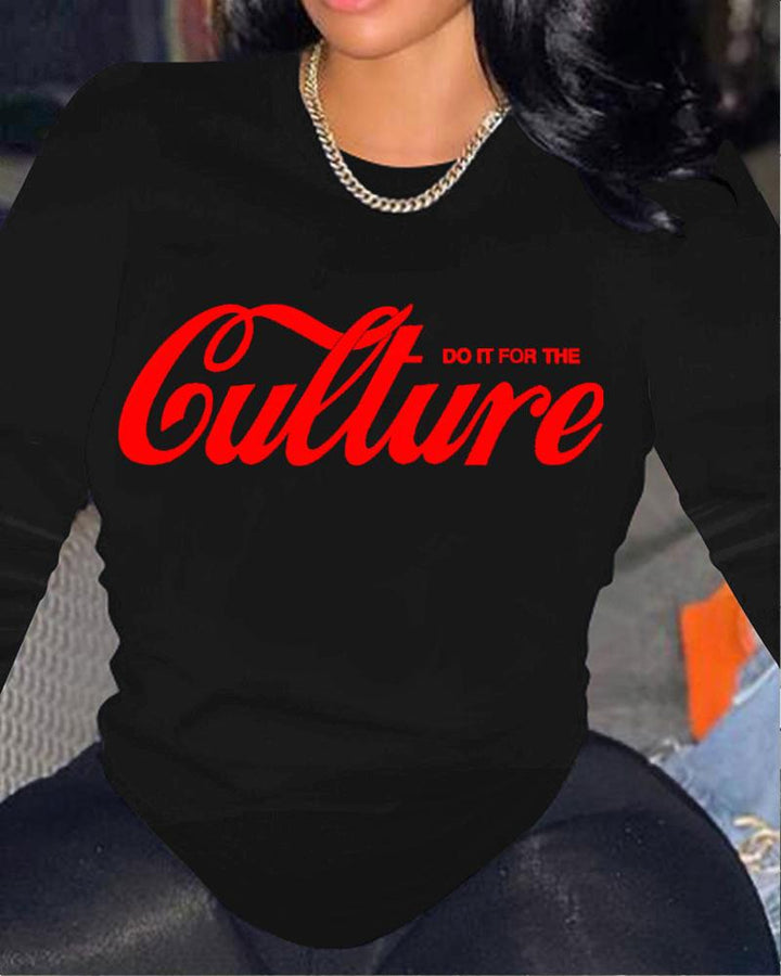 Do It for The Culture Cotton Crew Neck Long Sleeve T-shirt