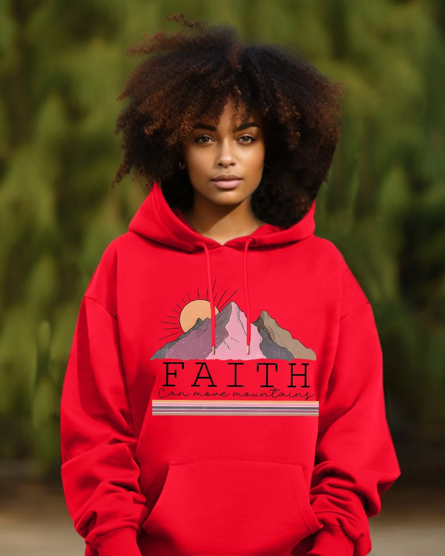 Faith Can Move Mountain Long Sleeve Hoodie