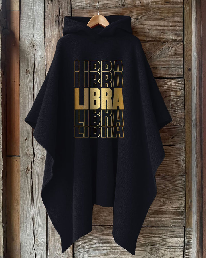 Stacked Libra Zodiac Hooded Warm Shawl Cape