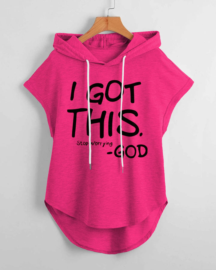 I Got This Hem Drawstring Hooded Tee