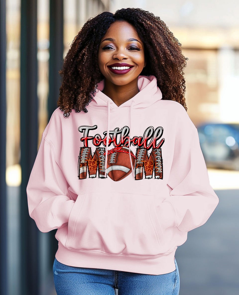 Women's Rugby Print Pocket Long Sleeve Hoodie