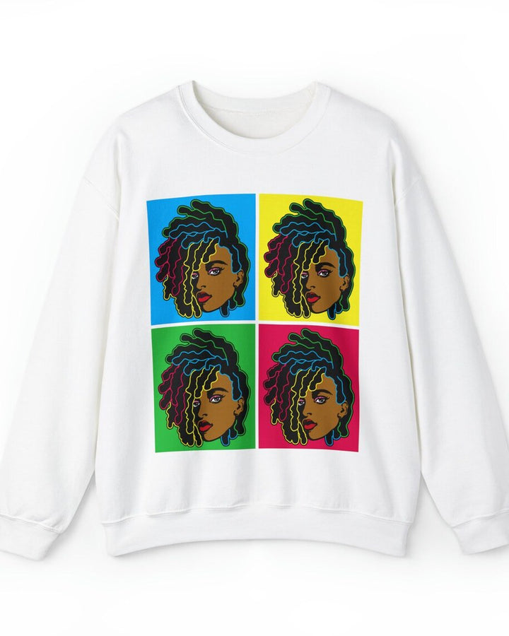 Black Woman Colorful Locs Long Sleeve Sweatshirt