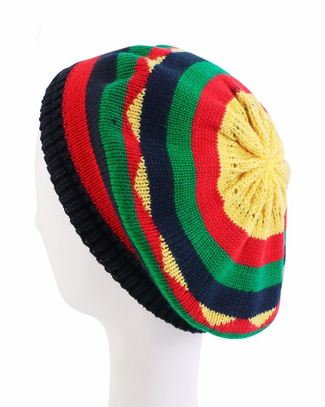 Fashionable Casual Warm Rainbow Wool Hooded Beret