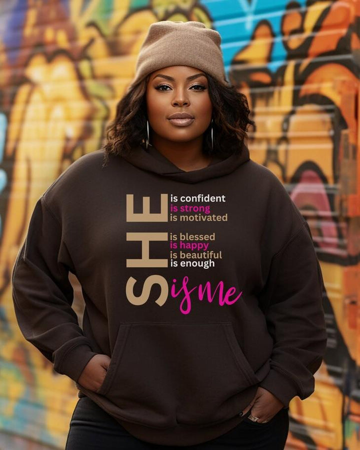 (Khaki Rose)She Is Me Long Sleeves Hoodie