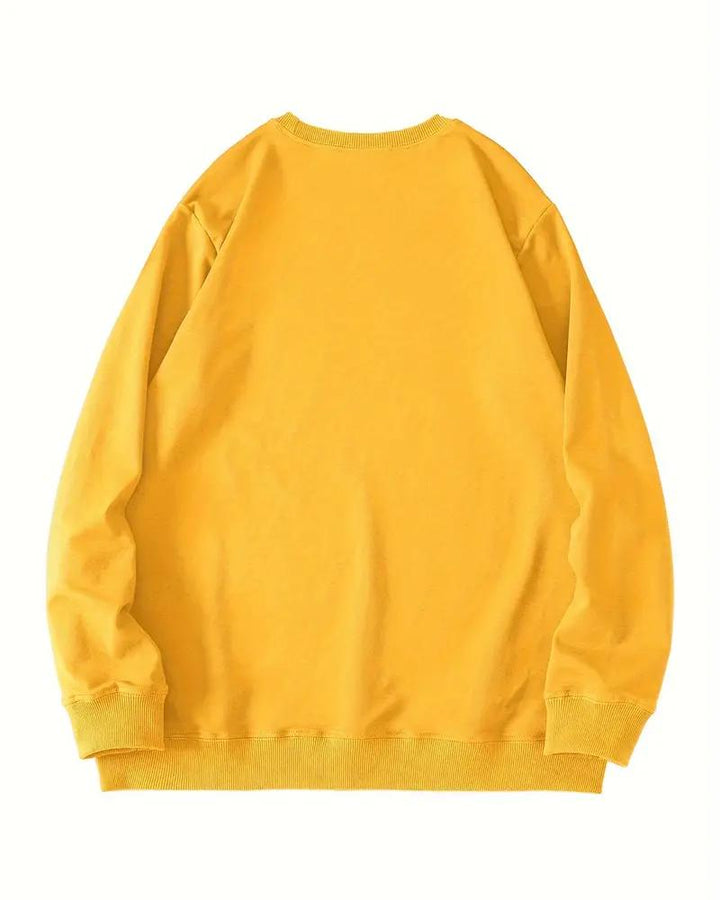 Creative 3D Pearl Girl Casual Yellow Cotton Long Sleeve Sweatshirt