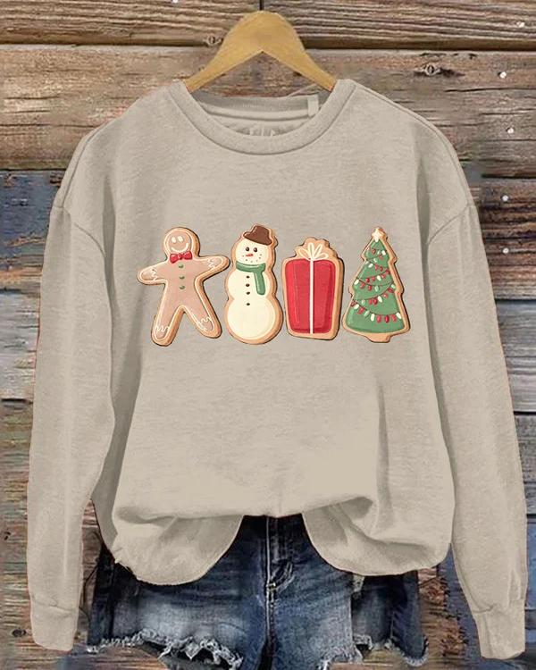 Women's Christmas Gingerbread Snowman Sweatshirt