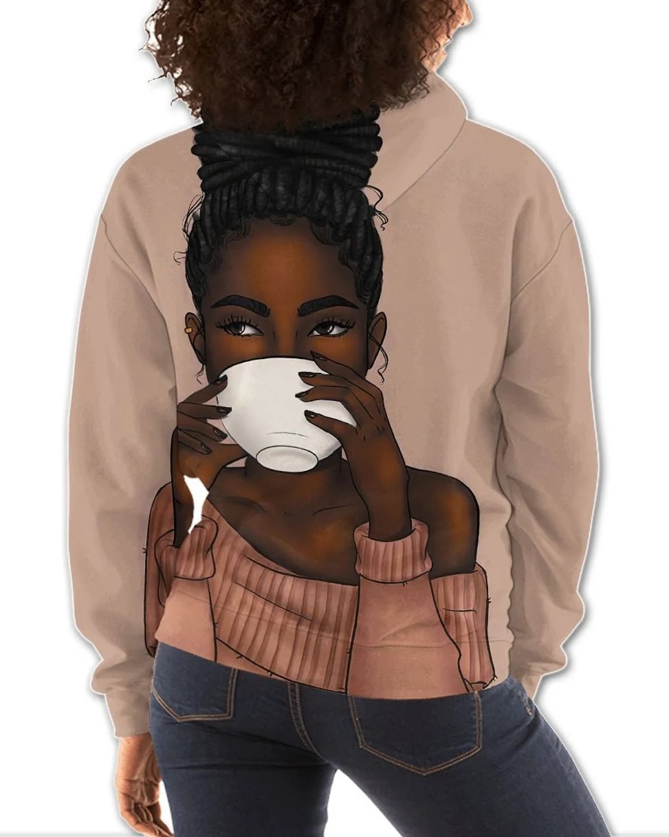 Brown Coffee Girl Hoodie