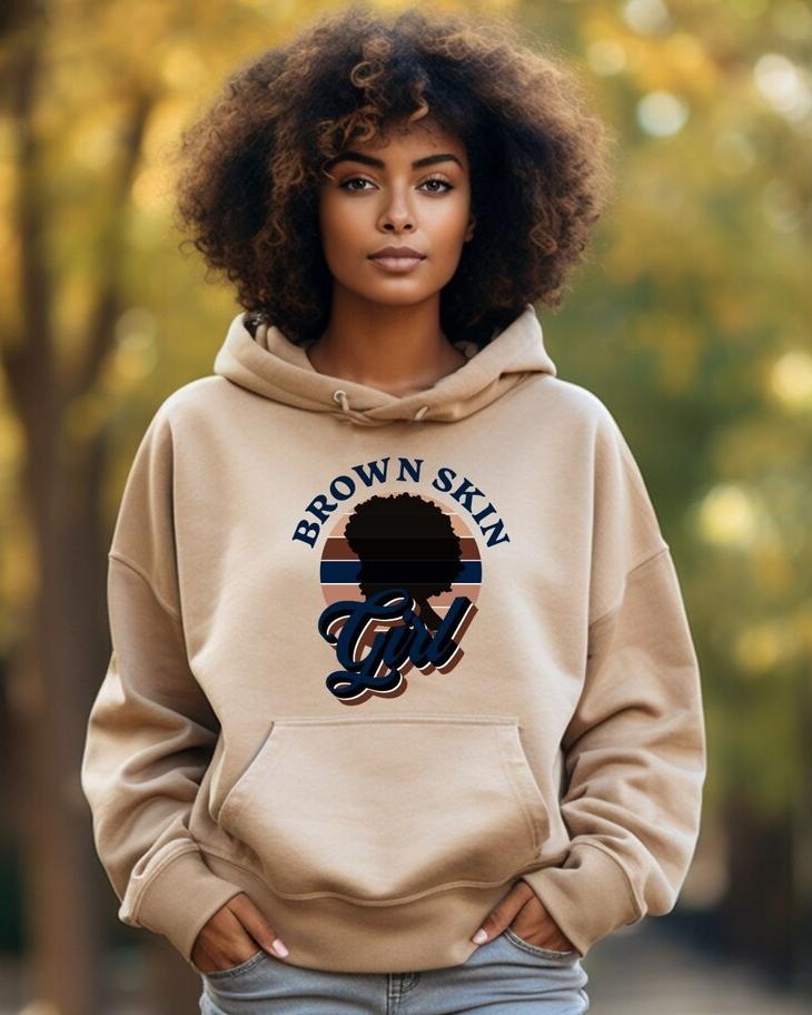 Brown Skin Girl Long Sleeves Hoodie