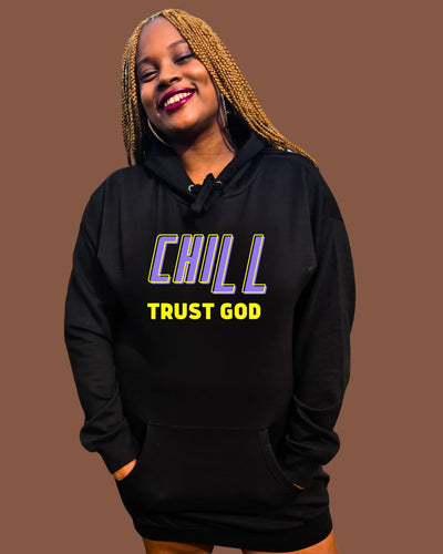 Chill Trust God Long Sleeves Hoodie Dress