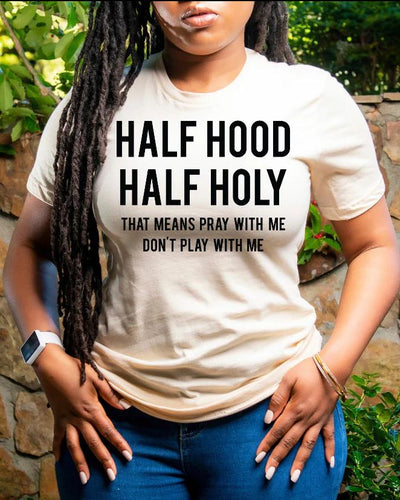 Black Woman Half Hood Tshirt