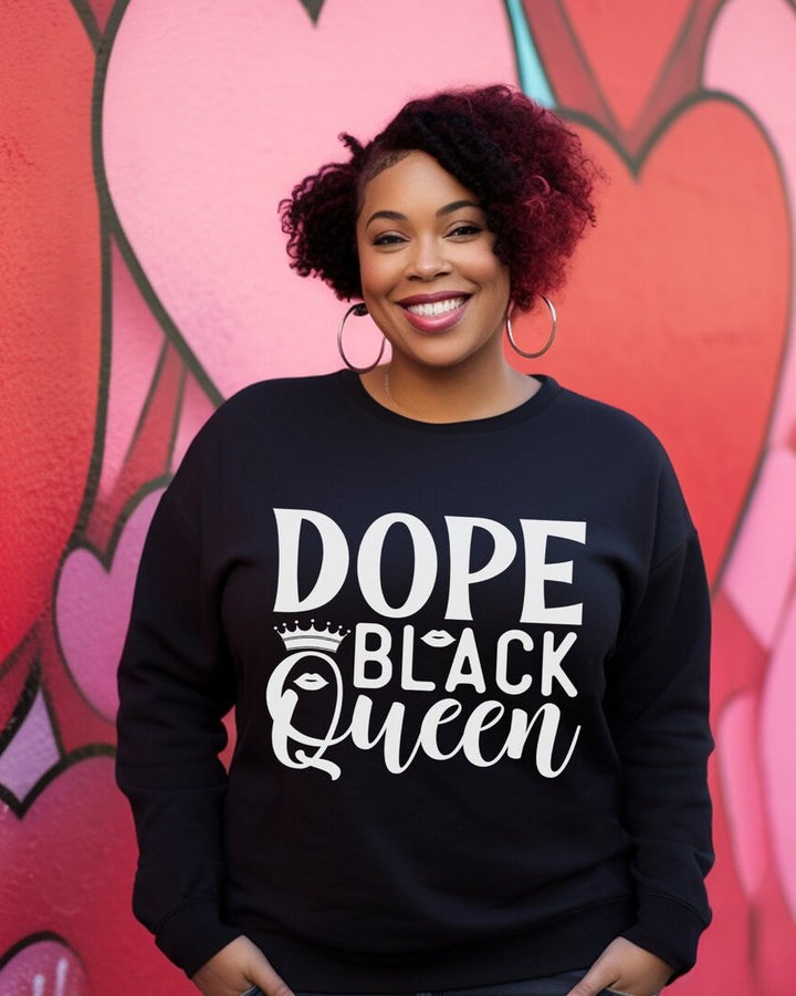 Dope Black Queen Crewneck Long Sleeve Sweatshirt