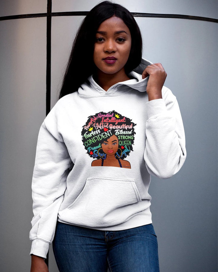 Shoulder length Afro Woman Long-sleeved Hoodie