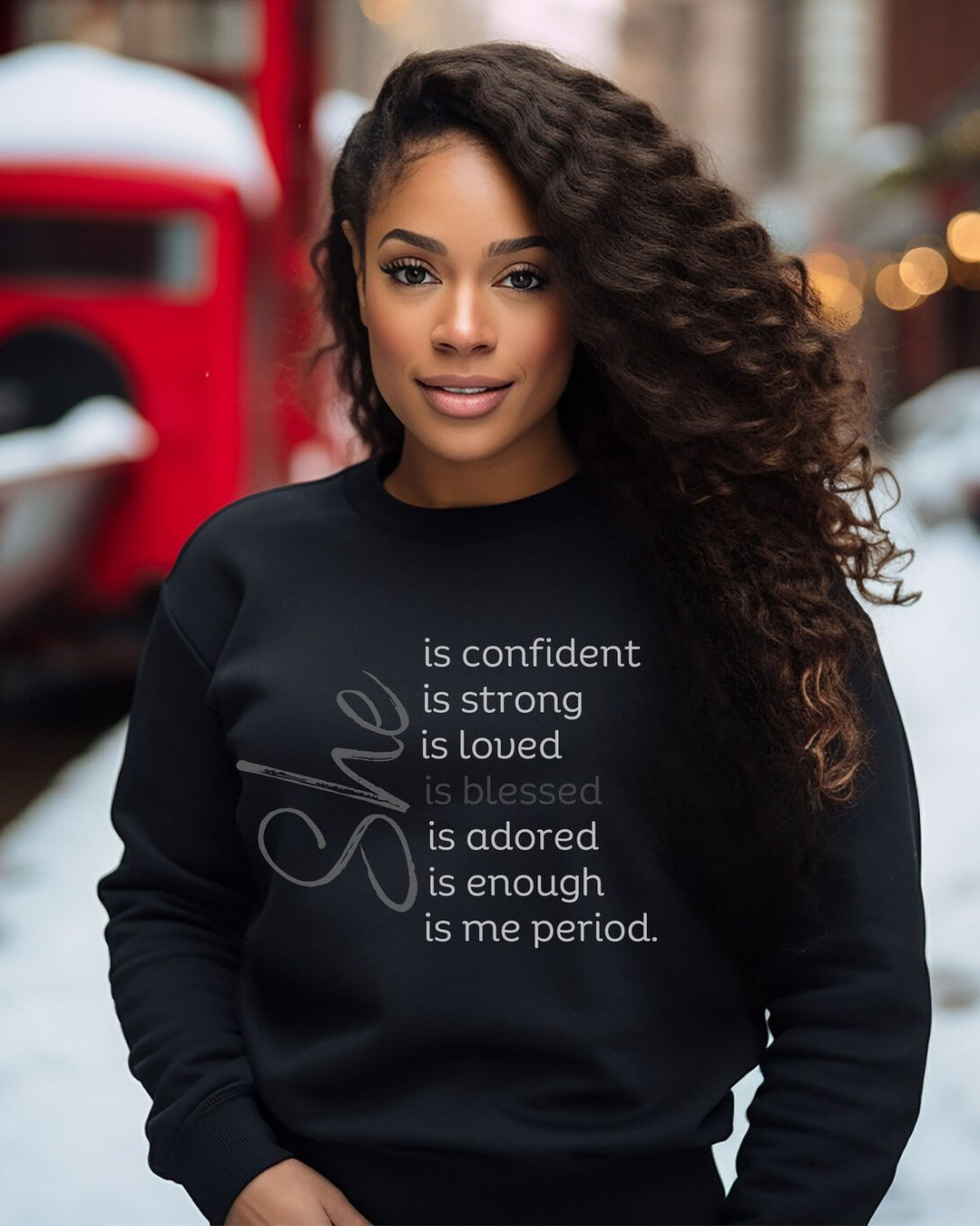 Women She Is Long Sleeve Sweatshirt