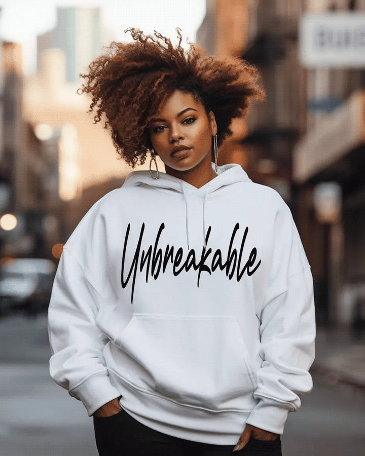 Unbreakable Letter Print Long-sleeved Hoodie