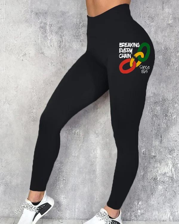 Women's Breaking Every Chain Since 1865 Print Leggings