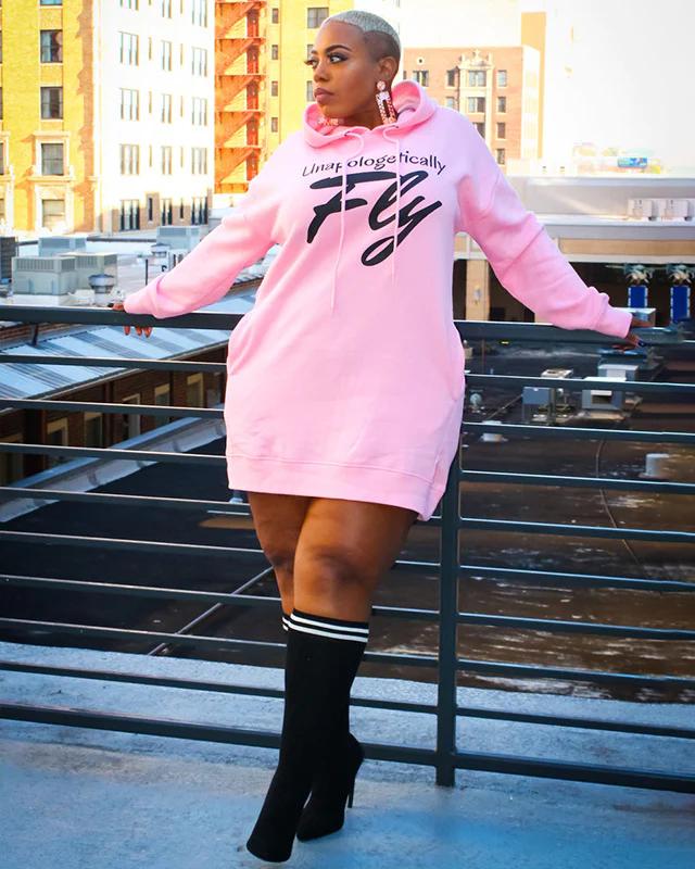 Fly Girl Long Sleeves Hoodie Dress