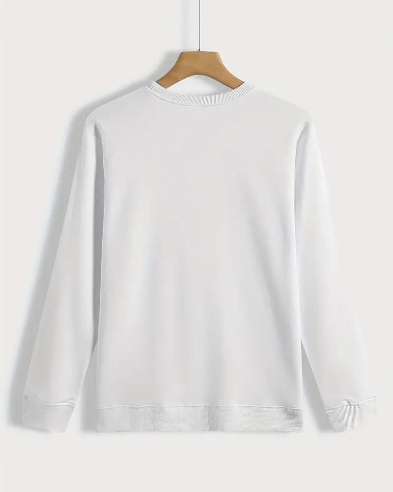 Creative 3D Pearl Girl Casual White Cotton Long Sleeve Sweatshirt