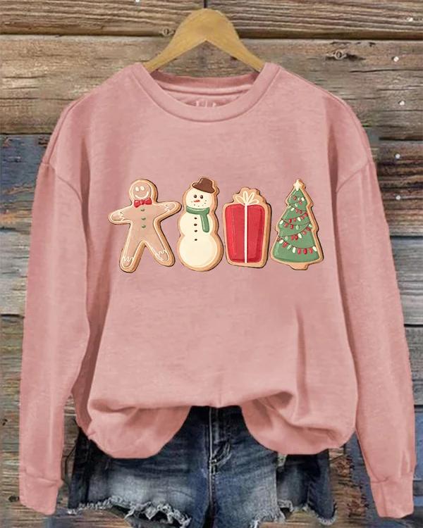 Women's Christmas Gingerbread Snowman Sweatshirt