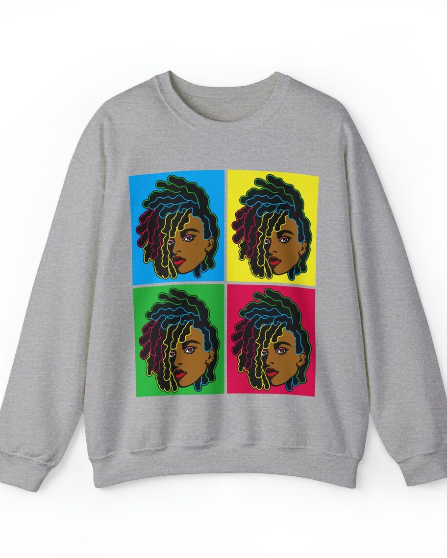 Black Woman Colorful Locs Long Sleeve Sweatshirt