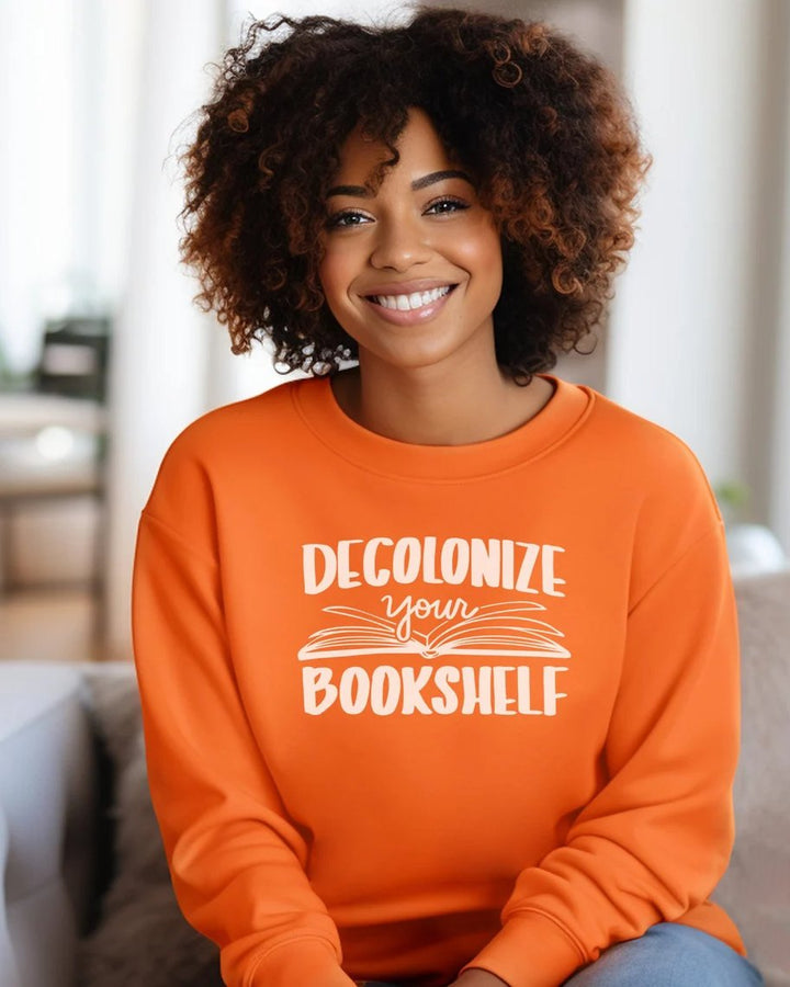 Decolonize Your Bookshelf Crewneck Long Sleeve Sweatshirt