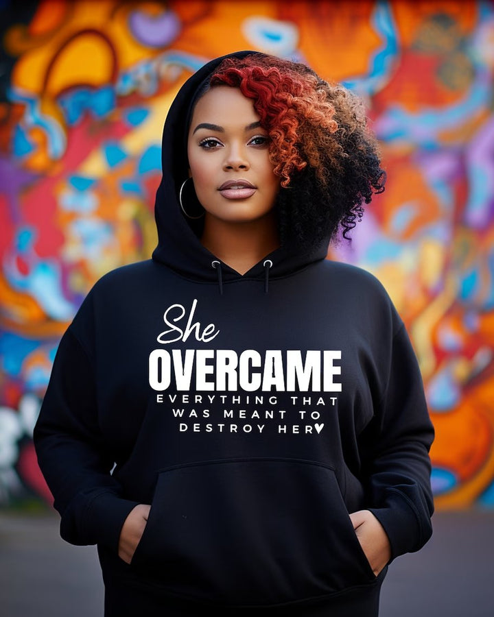 She Overcame Everything Long Sleeve Hoodie