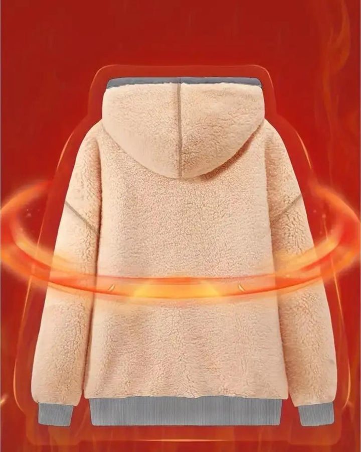 Plush and Warm Reading Brown Girl Long-sleeved Hoodie