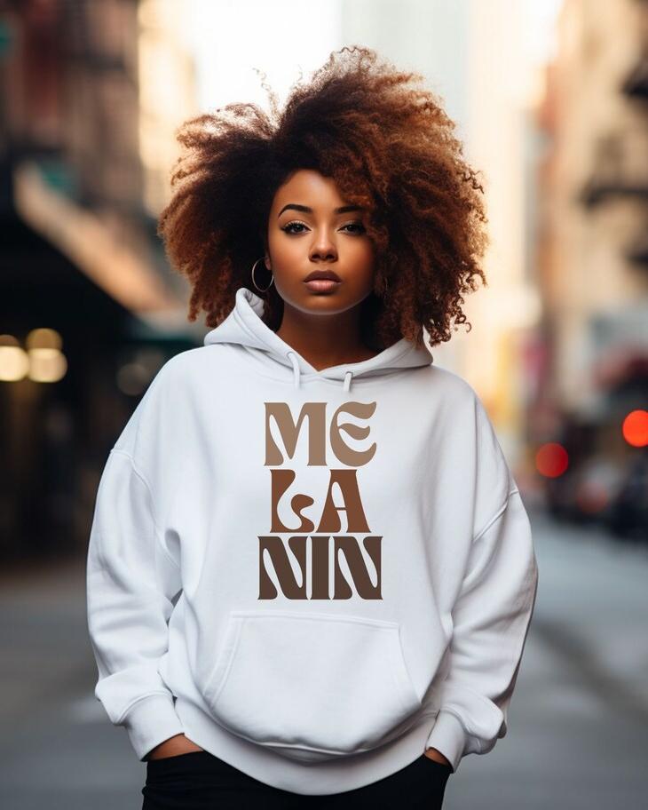 Black Woman Melanin Girl Long Sleeves Hoodie