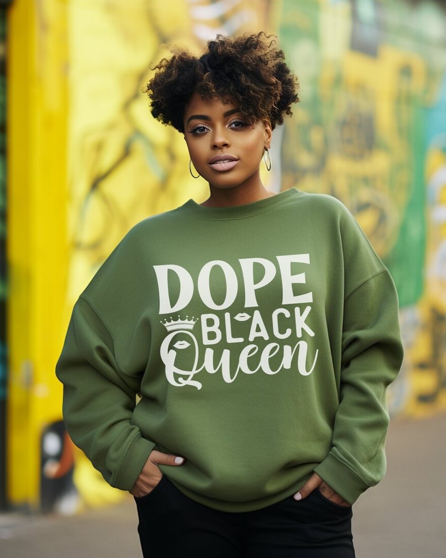 Dope Black Queen Crewneck Long Sleeve Sweatshirt