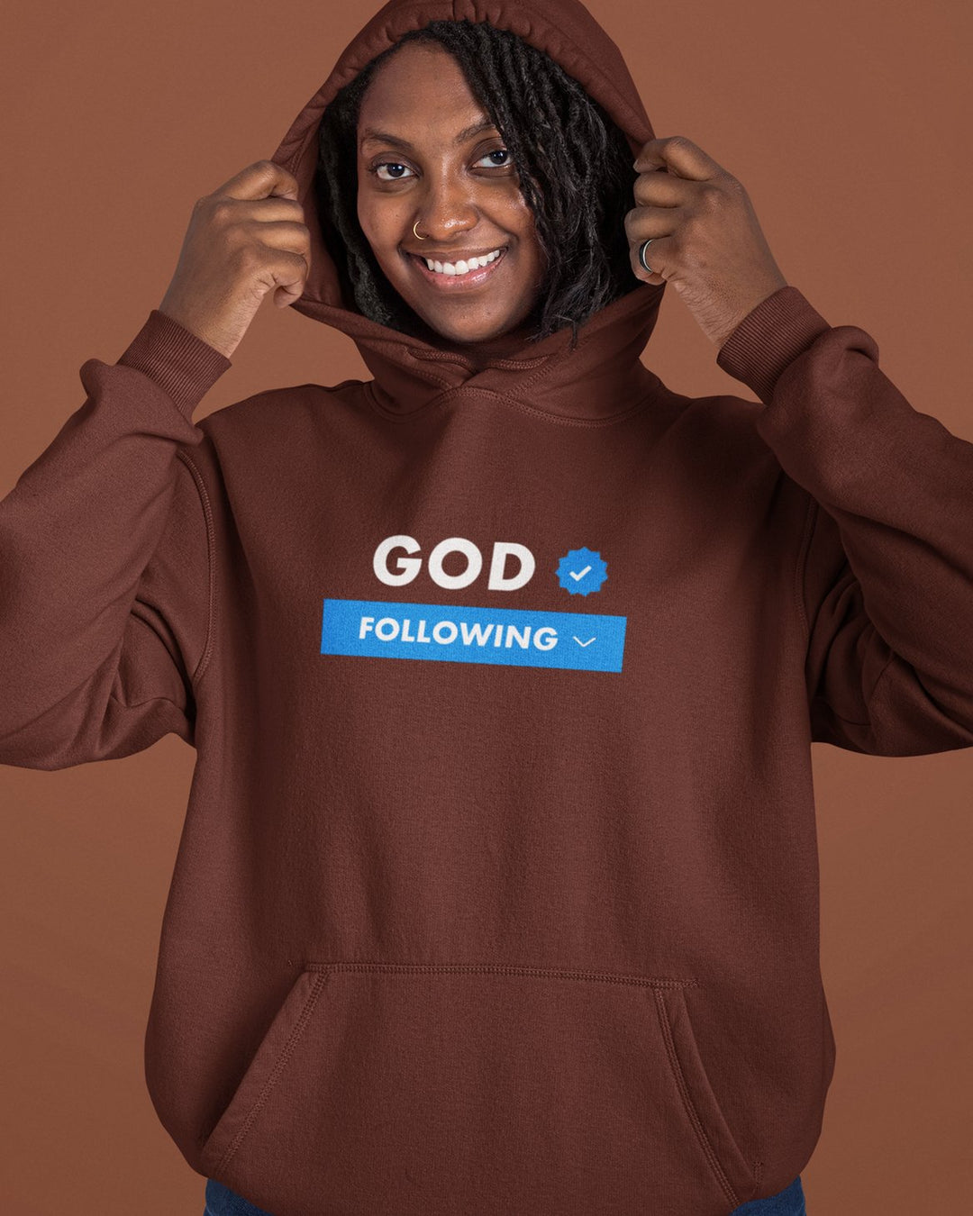 Pretty Girls Follow God Print Long-sleeved Hoodie