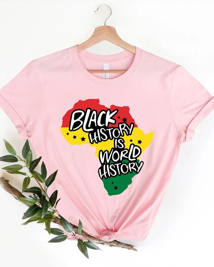 Black History Is World History Crew Neck Short Sleeve Tshirt