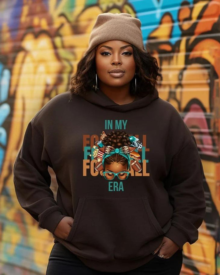 Black Woman Football Era Hoodie