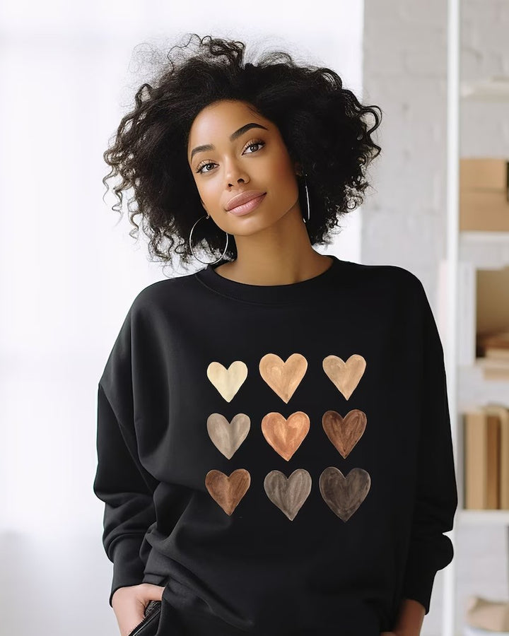 Melanin Hearts Long Sleeve Sweatshirt