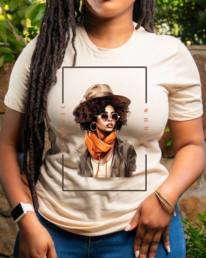 Afro Cow Girl Woman Short Sleeve T-shirt