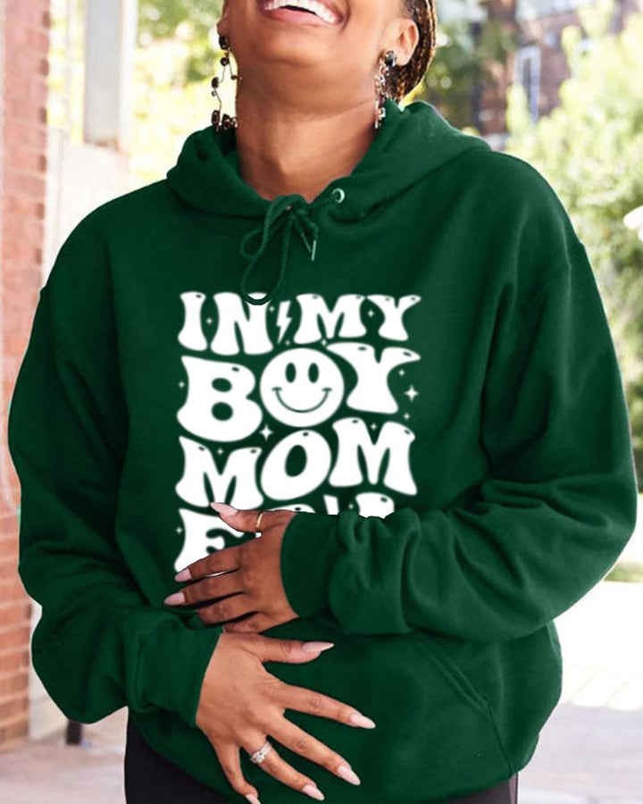 In My Boy Mom Era (white)Long Sleeve Hoodie