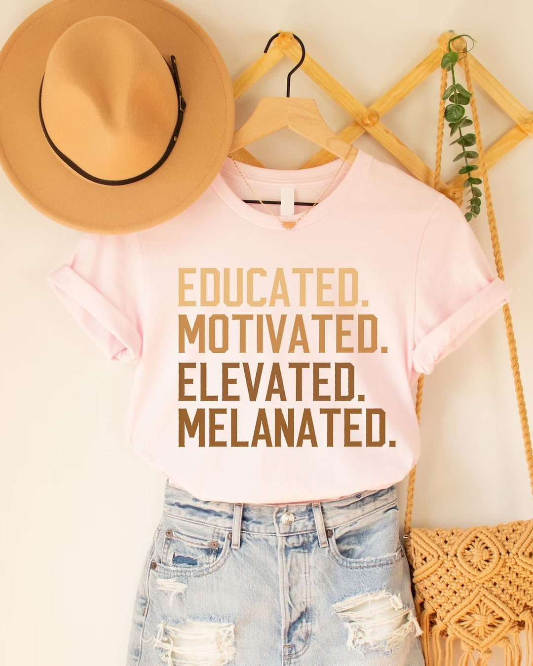 Educated Motivated Elevated Melanated Short Sleeve T-shirt